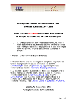 I. A Funda&ccedil;&atilde;o Brasileira de Contabilidade informa, no Anexo I deste