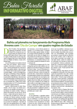 Julho de 2015 - Associa&ccedil;&atilde;o Baiana das Empresas de Base Florestal