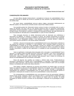Educa&ccedil;&atilde;o e sustentabilidade: possibilidades e fal&aacute;cias