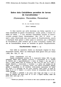 1938. Memorias a`o Instituto Oswaldo Cruz, Rio a`e Janeiro 33(2)