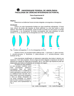 Lentes delgadas - Faculdade de Ci&ecirc;ncias Integradas do Pontal