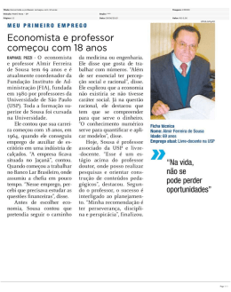 Economista e professor começou com 18 anos