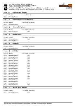 Curso : 83 Administração (Macaé) Curso : 21 Biblioteconomia e