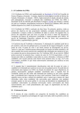 I &ndash; O Vestibular da UFBA
