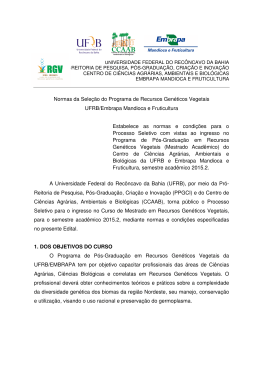 Programa de P&oacute;s-Gradua&ccedil;&atilde;o em Recursos Gen&eacute;ticos