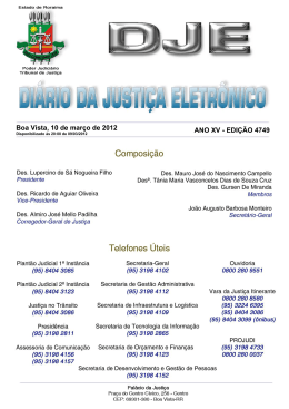 Comarca de Boa Vista - Diário da Justiça Eletrônico