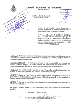 Talheres/Embalagens - C&acirc;mara Municipal de Diadema