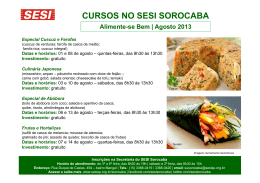 CURSOS NO SESI SOROCABA Alimente