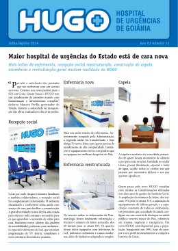 Jul / Ago 2014 - HUGO - Hospital de Urgências de Goiânia