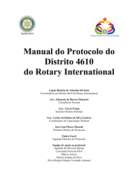 Manual de Protocolo do Distrito 4610 - Rotary International – Distrito