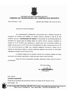 câmara de vereadores de campina das missões