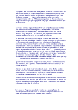 Proposta de Micro Missões Empresariais