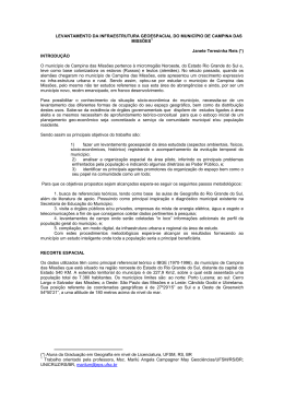 LEVANTAMENTO DA INFRAESTRUTURA GEOESPACIAL DO