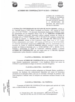 Acordo de coopera&ccedil;&atilde;o 01/2013.