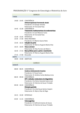 PROGRAMA&Ccedil;&Atilde;O 1&deg; Congresso de Ginecologia e