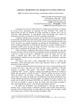 A PR&Aacute;TICA DE BENZER: UMA TRADI&Ccedil;&Atilde;O - CEFET