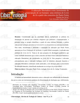 a educa&ccedil;&atilde;o libertadora como instrumento de