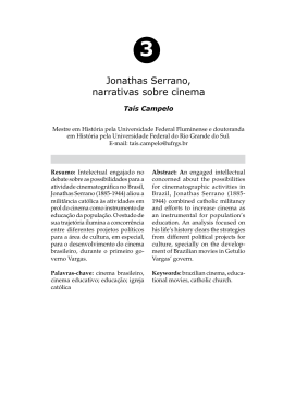 Jonathas Serrano, narrativas sobre cinema