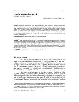 DIAL&Eacute;TICA INCLUS&Atilde;O-EXCLUS&Atilde;O - Associa&ccedil;&atilde;o Brasileira de