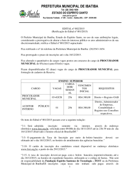 prefeitura municipal de ibatiba - FEST Funda&ccedil;&atilde;o Esp&iacute;rito
