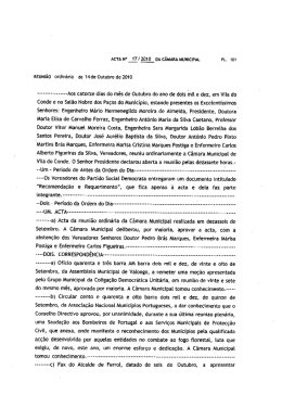 Conde e no Salão Nobre dos Paços do Municipio