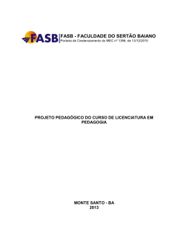 PP da Pedagogia - Faculdade do Sert&atilde;o Baiano