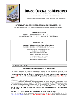di&aacute;rio oficial do munic&iacute;pio - Prefeitura Municipal de Rodolfo Fernandes