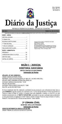 DJ 3215 - Tribunal de Justi&ccedil;a do Estado do Tocantins