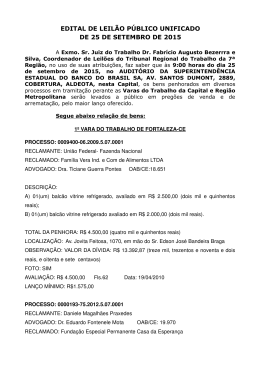 Leia aqui o edital. - Tribunal Regional do Trabalho 7ª Região