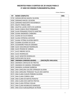 inscritos para 1&ordm; ano ensino fundamental