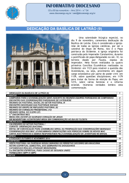 INFORMATIVO DIOCESANO - Diocese S&atilde;o Jos&eacute; dos Pinhais