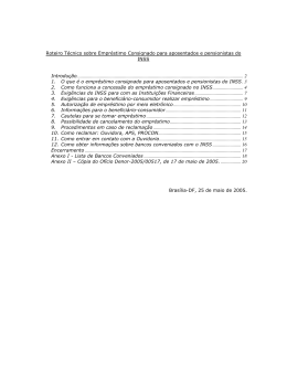 Roteiro T&eacute;cnico sobre Empr&eacute;stimo Consignado para aposentados e