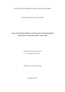 a rela&ccedil;&atilde;o entre cr&eacute;dito consignado e consumo de bens dur&aacute;veis na