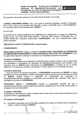 Crédito Consignado - Acordo para Concessão de Operações de