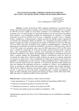 Inclus&atilde;o Financeira Cr&eacute;dito e Desenvolvimento