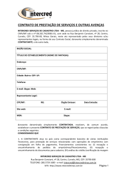 contrato de prestação de serviços e outras avenças