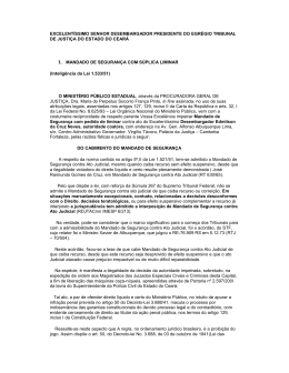 Mandado de Segurança - Ministério Público do Estado do Ceará