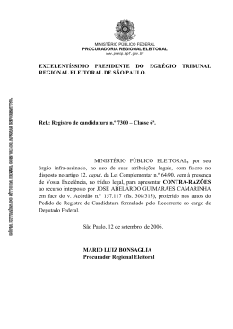EXCELENT&Iacute;SSIMO PRESIDENTE DO EGR&Eacute;GIO TRIBUNAL