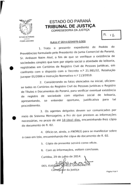 ESTADO Do PARANÁ TRIBUNAL DE JUSTIÇA - ANOREG-PR