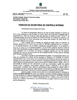 Parecer da Secretária de Controle Interno