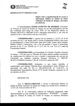 Resolução 0705 2012 - Tribunal de Justiça do Amapá