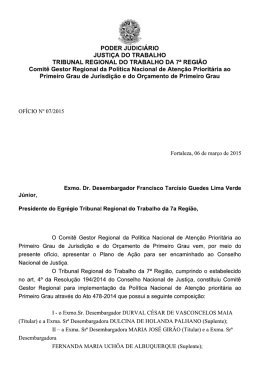JUSTIÇA DO TRABALHO TRIBUNAL REGIONAL DO TRABALHO