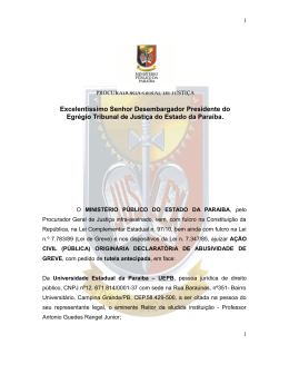 Excelent&iacute;ssimo Senhor Desembargador Presidente
