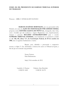 EXMO. SR. DR. PRESIDENTE DO EGR&Eacute;GIO TRIBUNAL