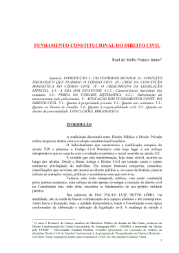 FUNDAMENTO CONSTITUCIONAL DO DIREITO CIVIL