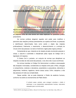 DIREITO CIVIL CONSTITUCIONAL &ndash; TUTELA DA