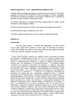 PROVA OAB 2010.3 &ndash; FGV &ndash; QUEST&Otilde;ES DE DIREITO CIVIL