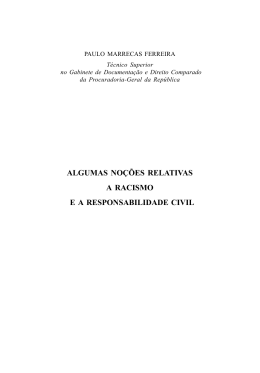 algumas no&ccedil;&otilde;es relativas a racismo e a responsabilidade civil