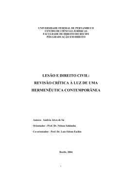 Lesão e direito civil - Liber - Universidade Federal de Pernambuco