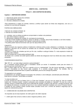 DIREITO CIVIL &ndash; CONTRATOS: